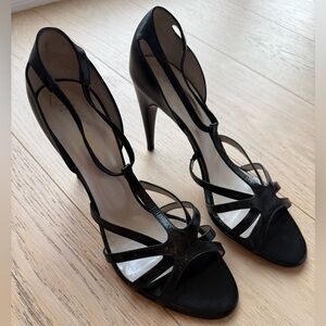 Kenneth Cole Vintage Italian Leather Strappy Heels Black | BNWOT | Size 10
